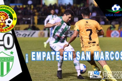 Jugadores de Marquense vs Antigua GFC en acción durante el empate sin goles en el Torneo Clausura 2025