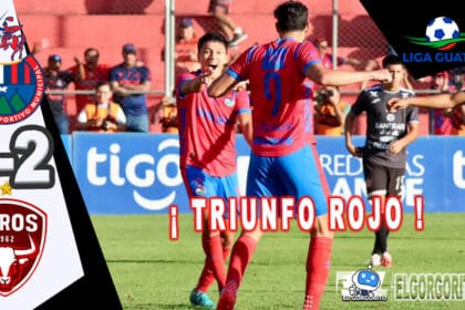 Jugadores de Municipal celebrando la remontada en el partido Municipal vs Malacateco, Torneo Clausura 2025