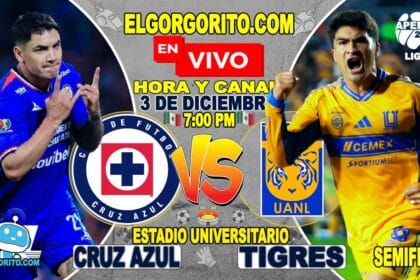 Cruz Azul vs Tigres Semifinal ida Hora y Canal