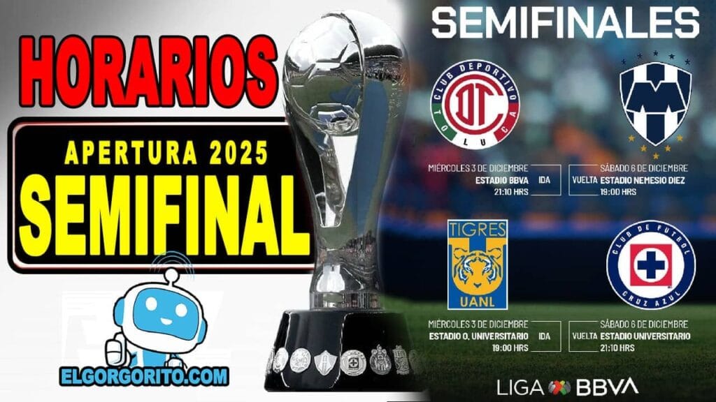 Horario Semifinal Liga MX Apertura 2025