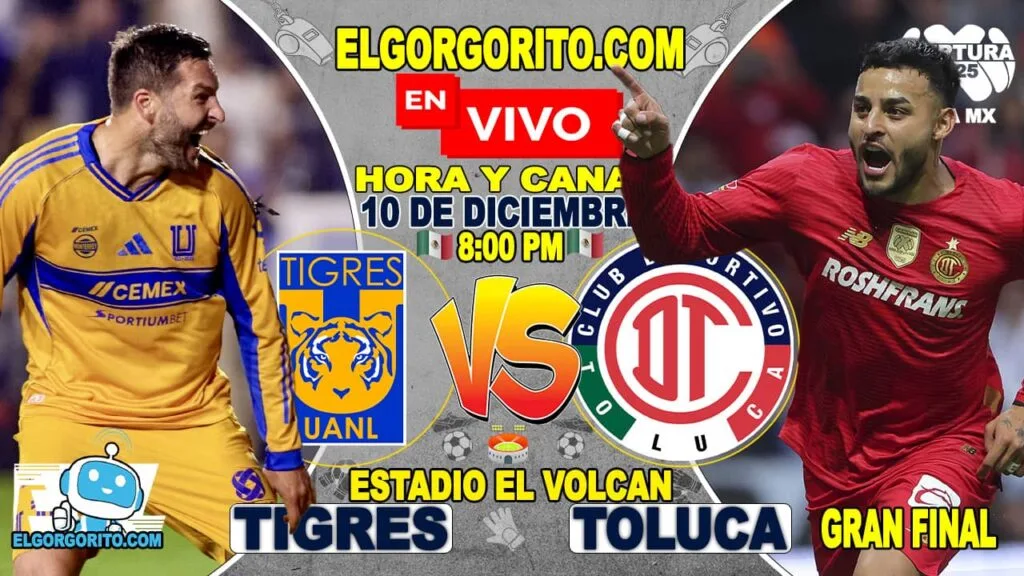 Tigres vs Toluca Hora y Canal Donde ver