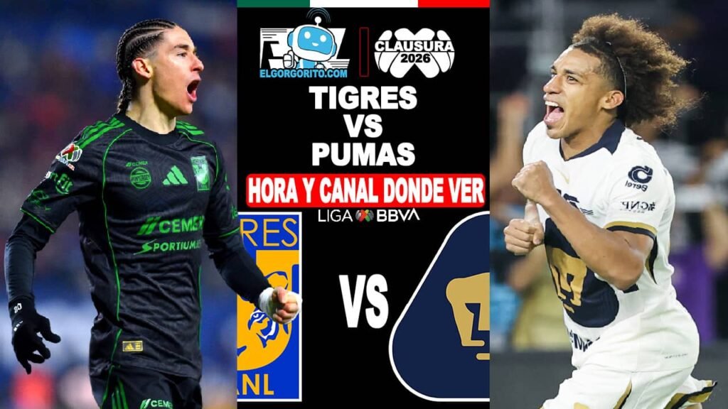 Hora y Canal Dónde ver Tigres vs Pumas