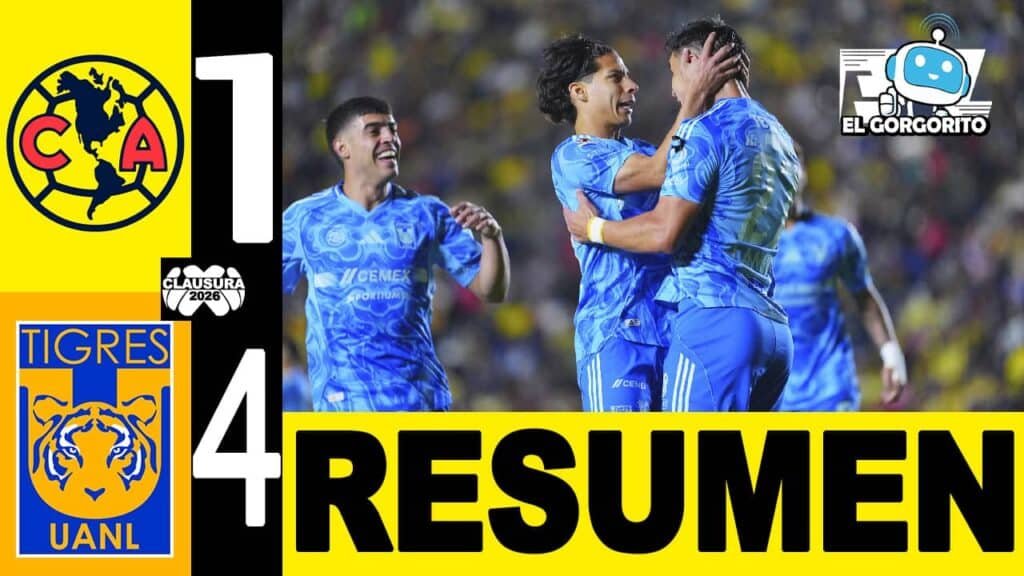 Tigres goleo a las Aguilas del América