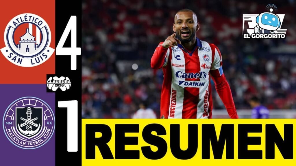 Atlético de San Luis golea a Mazatlán 4-1