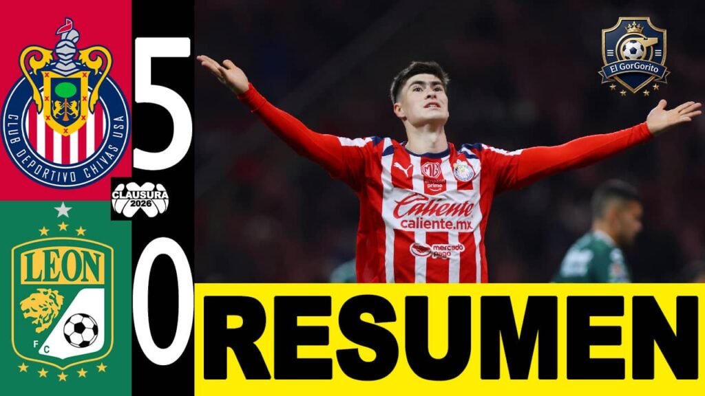 Chivas goleó 5-0 León y se coloca como líder