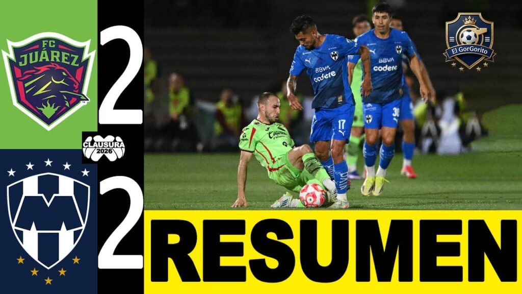 Juárez pasó del 0-2 a empatar 2-2 con Monterrey