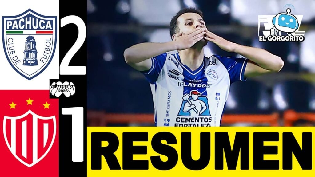 Pachuca vence 2-1 Necaxa con un golaz