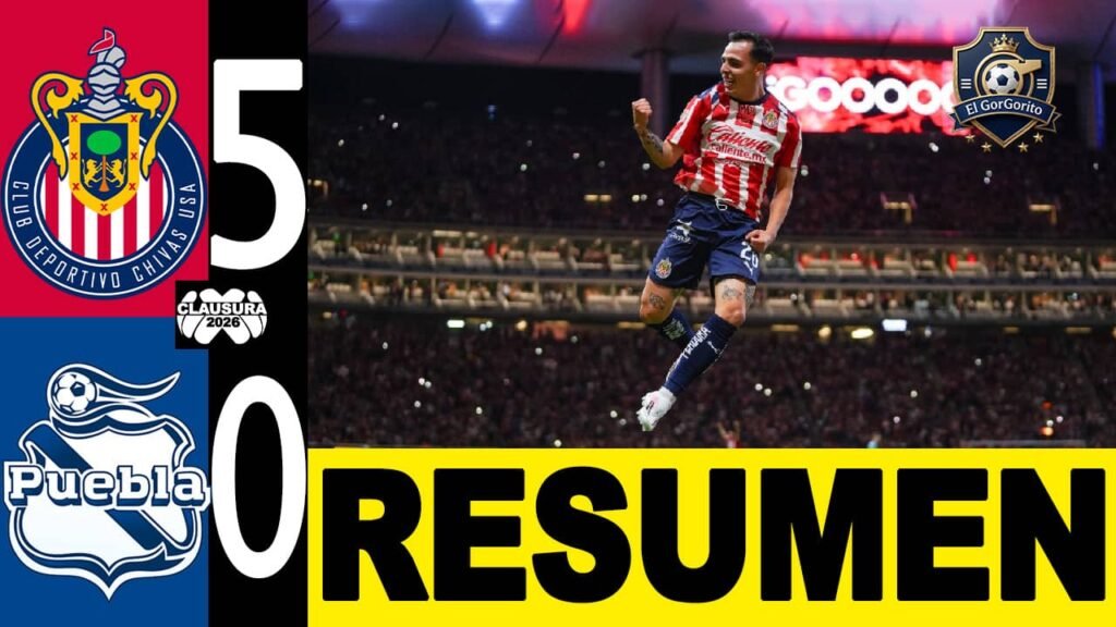 Chivas humilla 5-0 al Puebla y rompe récords