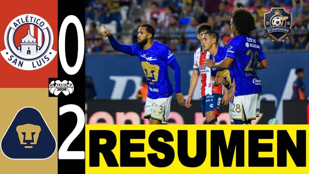 Pumas vence 0-2 a Atlético San Luis con golazo