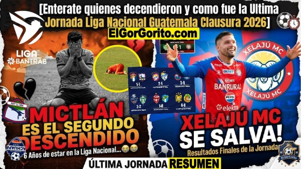 Quienes decendieron y como fue la Ultima Jornada Liga Nacional