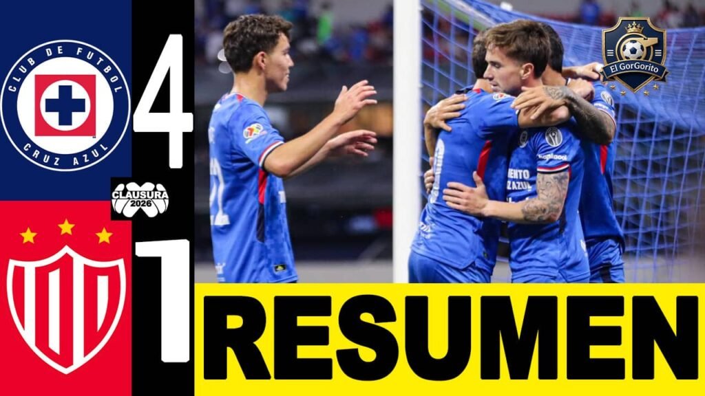Resumen Cruz Azul vs Necaxa 4-1