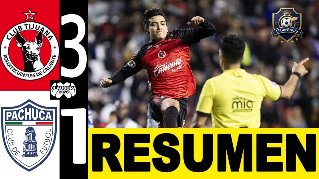 Tijuana despedaza 3-1 al Pachuca