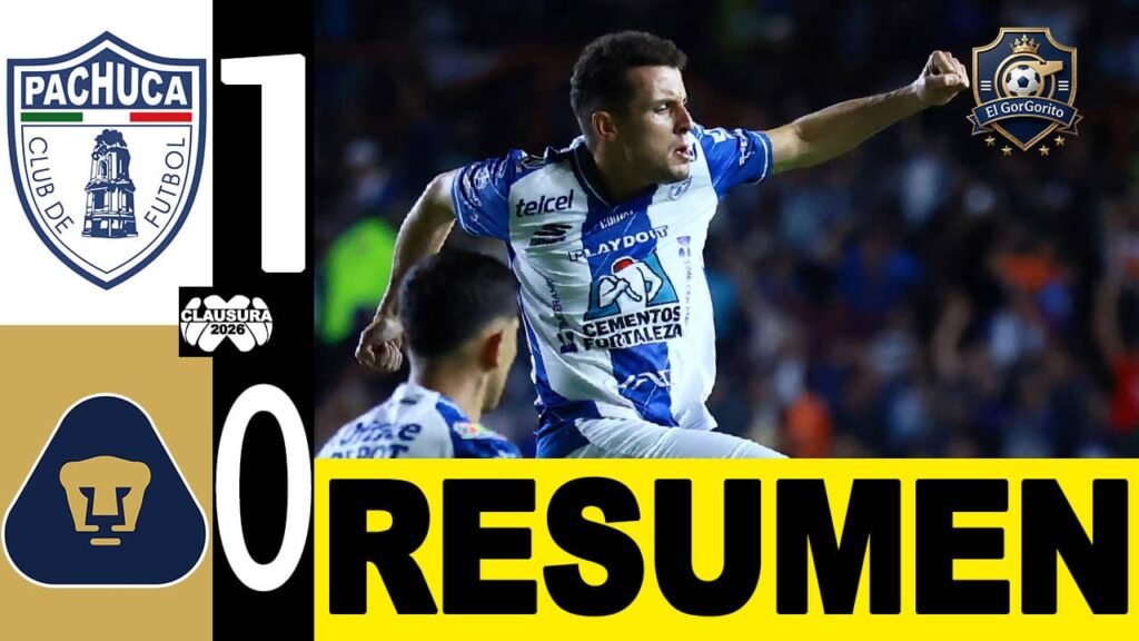 Pachuca vence por la mínima a Pumas