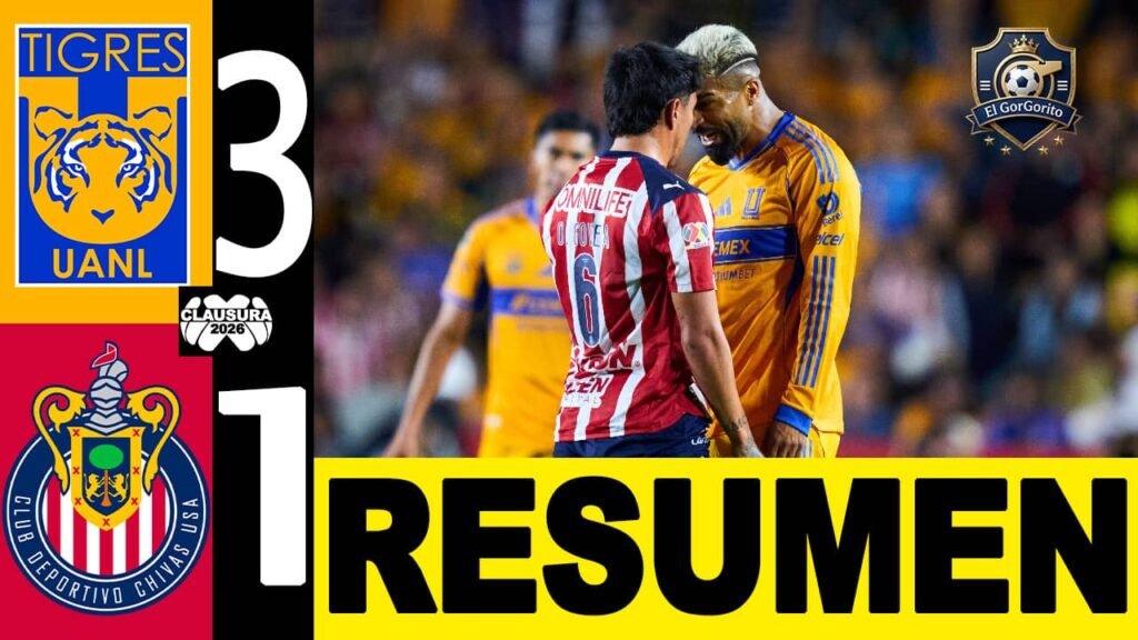 Tigres ruge y aplasta 3-1 Chivas