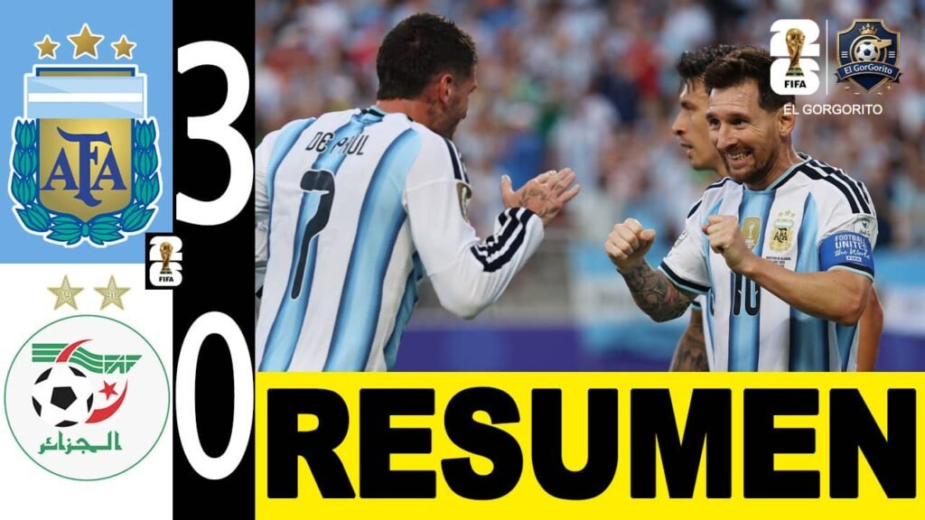 Argentina de Messi firma un triplete 3-0 Argelia