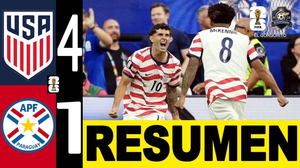 Estados Unidos aplasta a Paraguay 4-1